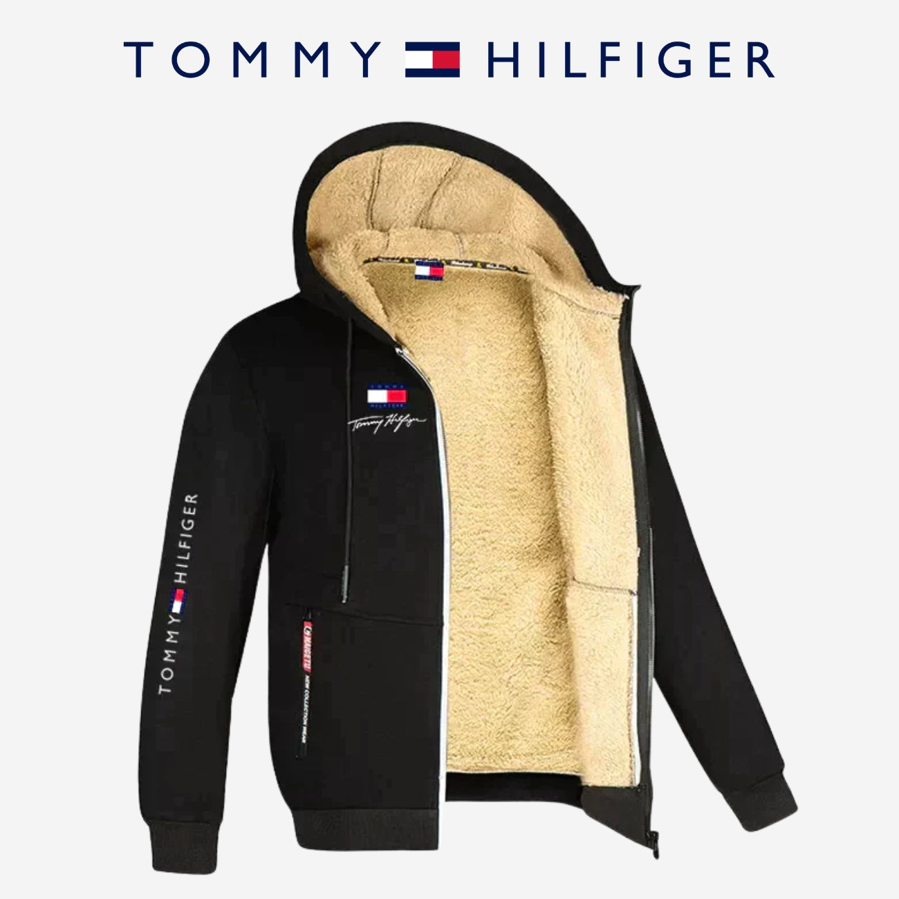 Sweat zippé doublé en sherpa – SOLDES DE FIN DE COLLECTION