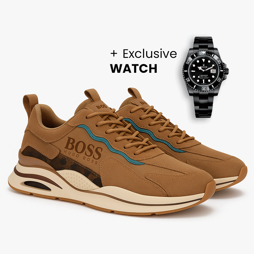 Zapatillas deportivas premium para hombre Boƨƨ Essential + Reloj clásico de regalo