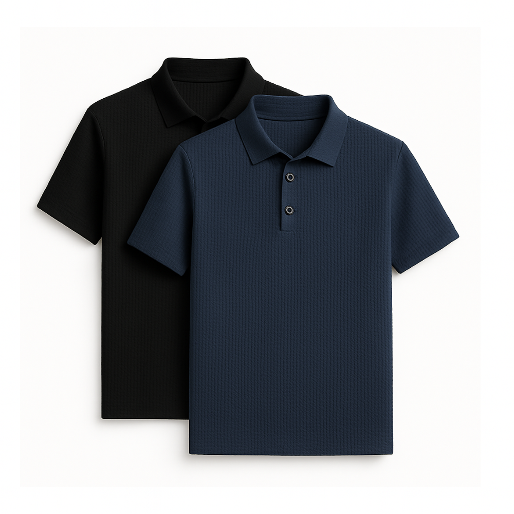 Ultra Fresh Silk Ice Polo Shirt (2-Pack + Free Watch)