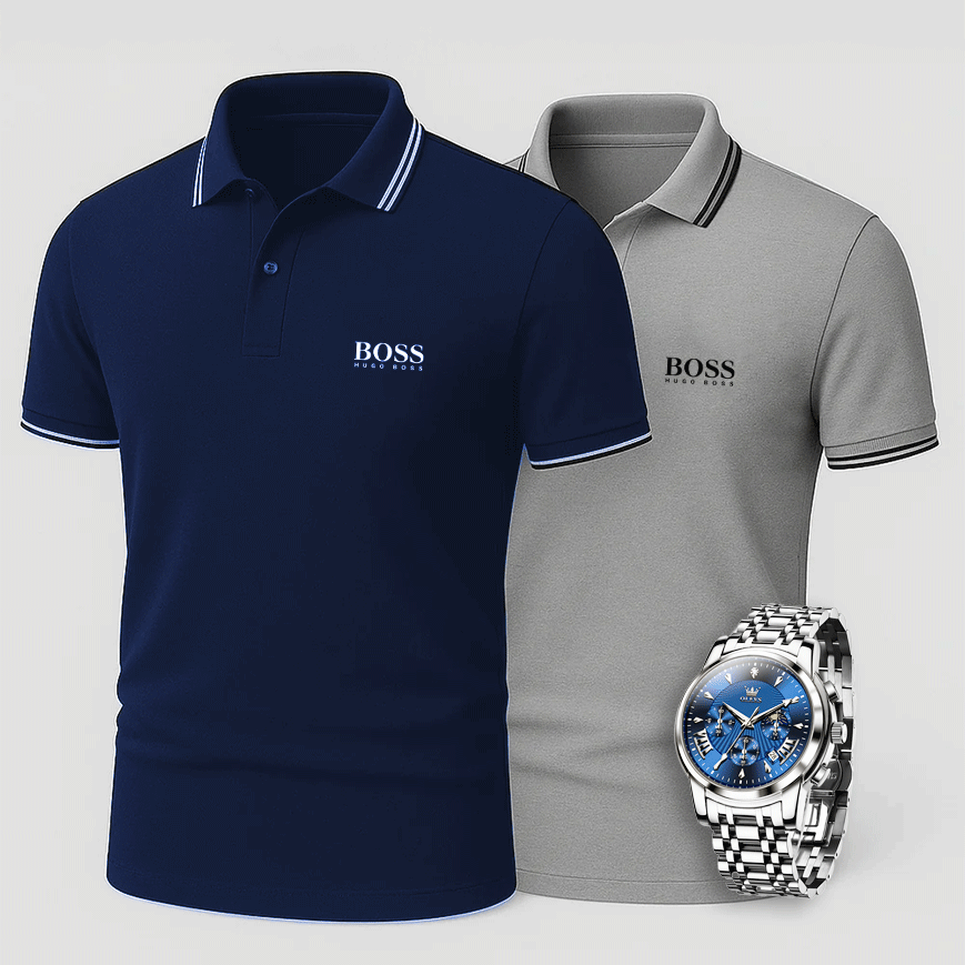 [Compra 2 y paga 1] Pack de 2 polos Premiere + Reloj exclusivo