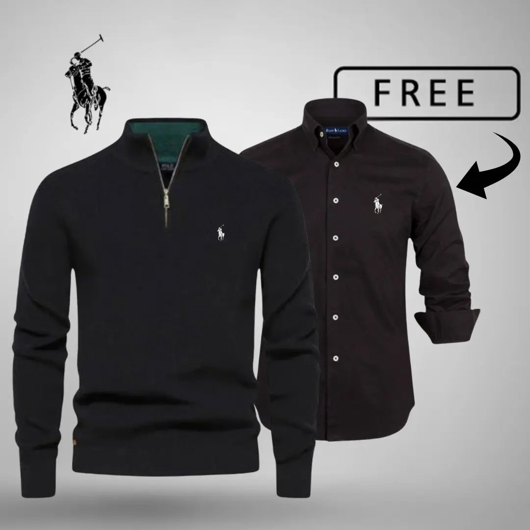 Style & Comfort Premium – Half-Zip Jumper + FREE Classic Shirt