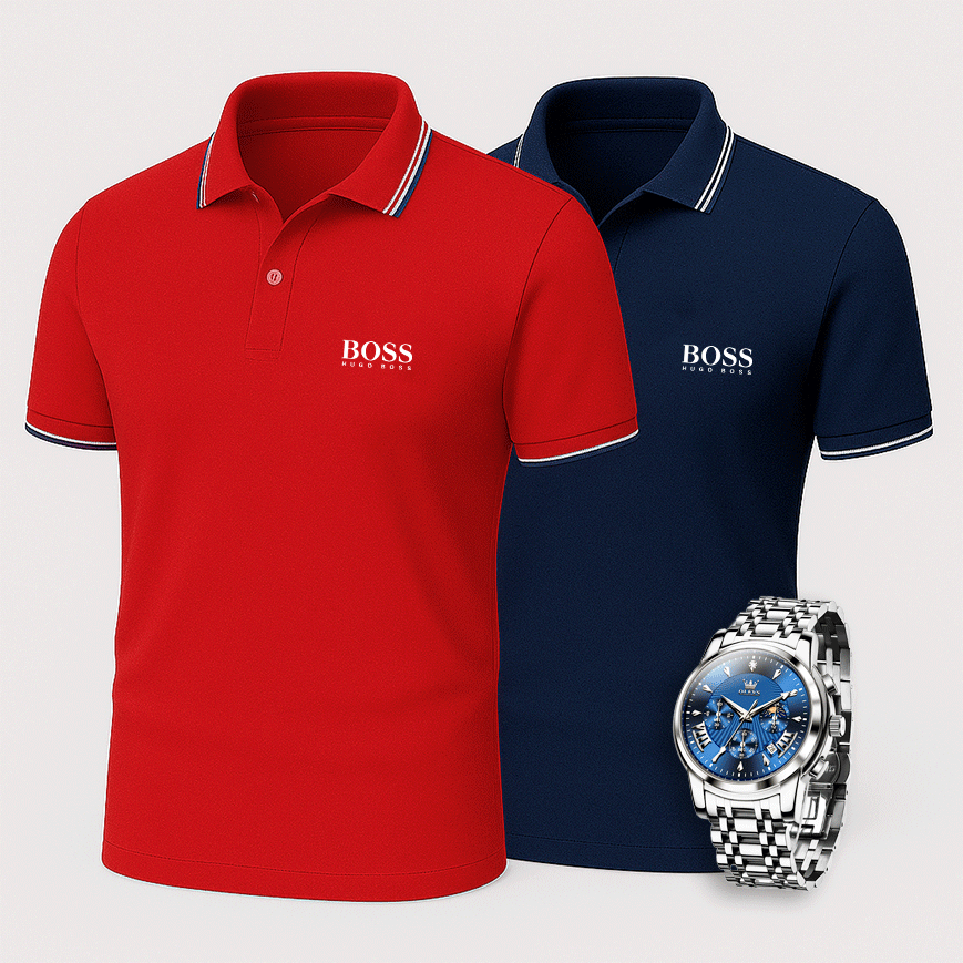 [Compra 2 y paga 1] Pack de 2 polos Premiere + Reloj exclusivo