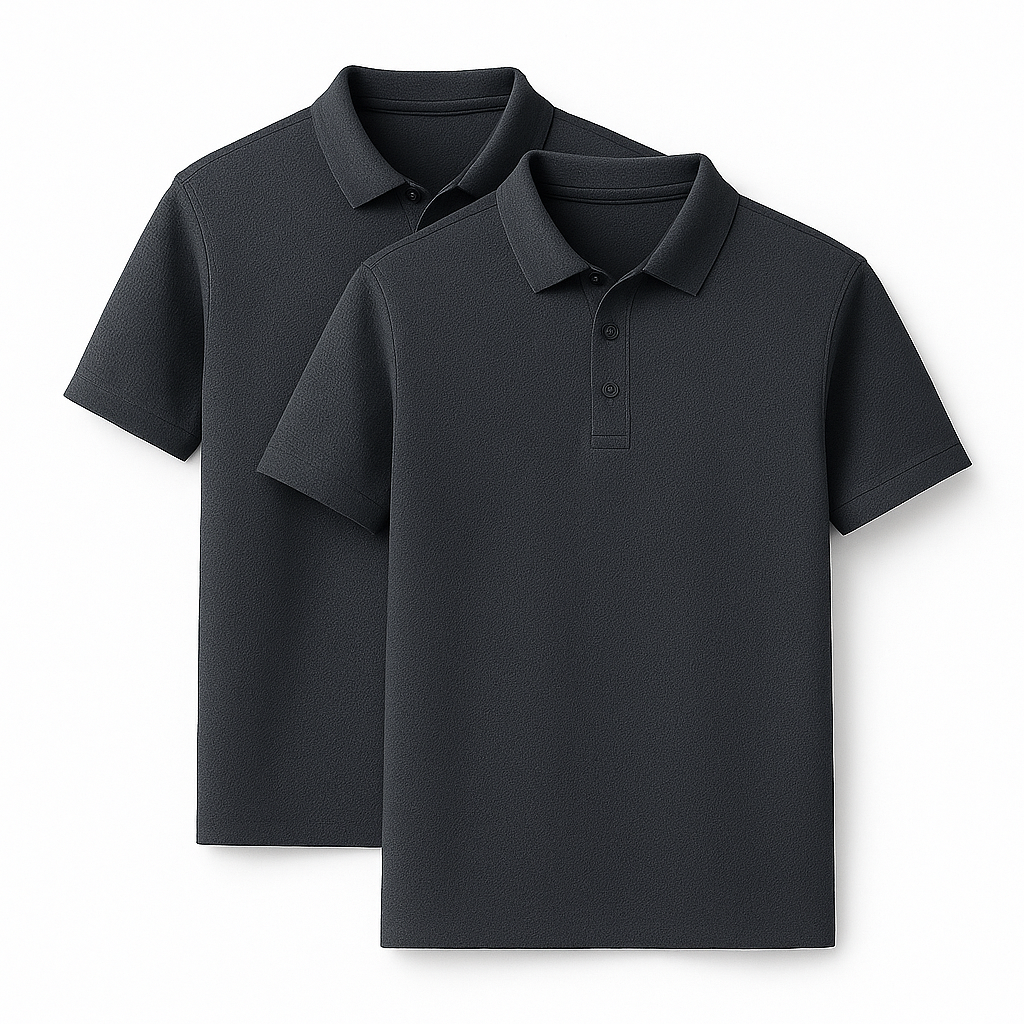 Ultra Fresh Silk Ice Polo Shirt (2-Pack + Free Watch)