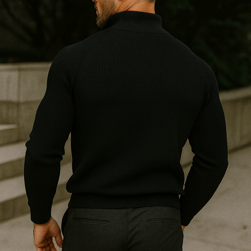 Suéter con cuello y cremallera R&amp;L + Reloj de regalo